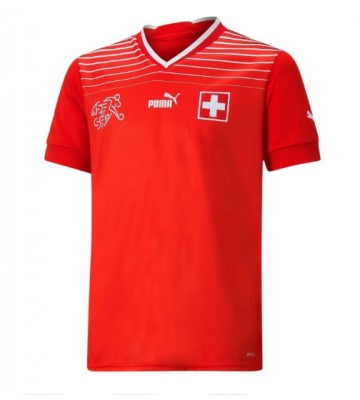 Maillot de foot Suisse Domicile Monde 2022 Manches Courte